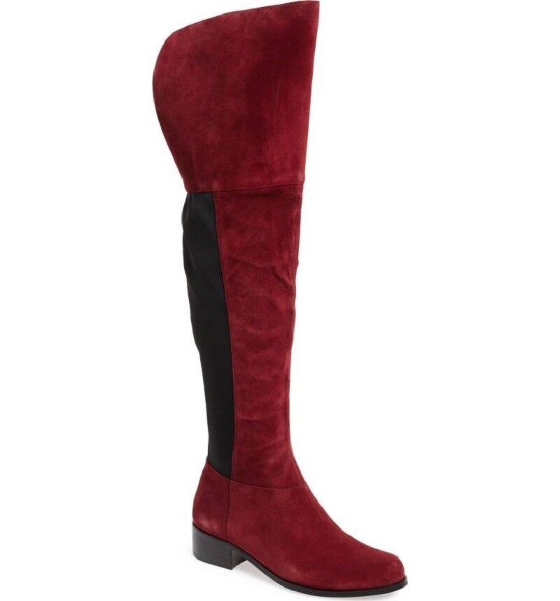 Charles David Burgundy Suede Leather Over-The-Knee Boots