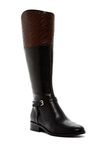Cole Haan Genevieve Woven Leather Riding Boots