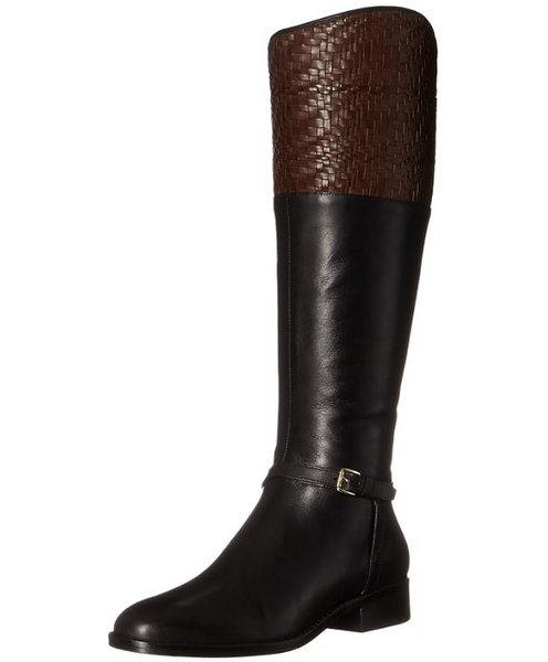Cole Haan Genevieve Woven Leather Riding Boots
