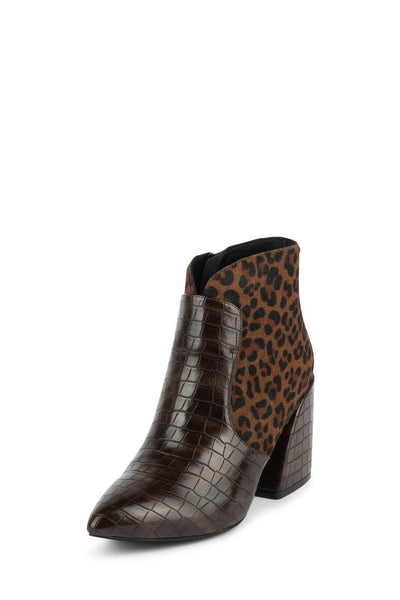 Jeffrey Campbell Bentlee Animal Print Calf Hair Croc Leather Boots