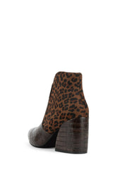 Jeffrey Campbell Bentlee Animal Print Calf Hair Croc Leather Boots