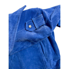 SL8 BlankNYC Blue Suede Leather Moto Jacket - PRE-OWNED