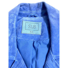 SL8 BlankNYC Blue Suede Leather Moto Jacket - PRE-OWNED