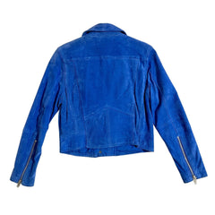 SL8 BlankNYC Blue Suede Leather Moto Jacket - PRE-OWNED