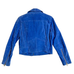 SL8 BlankNYC Blue Suede Leather Moto Jacket - PRE-OWNED