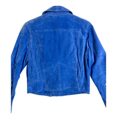 SL8 BlankNYC Blue Suede Leather Moto Jacket - PRE-OWNED