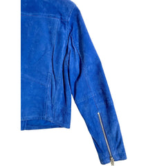 SL8 BlankNYC Blue Suede Leather Moto Jacket - PRE-OWNED