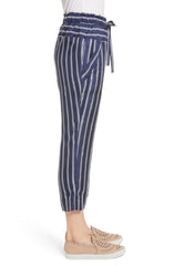 Joie Addiena Silk Striped Capri Pants