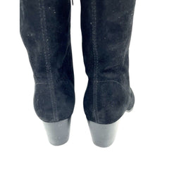 Vince Camuto Nestel Black Suede Leather  Block Heel Knee High Boots