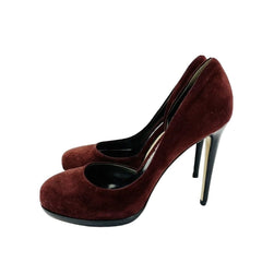 Reed Krakoff Burgundy Suede Leather Platform Pumps