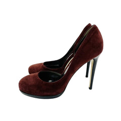 Reed Krakoff Burgundy Suede Leather Platform Pumps