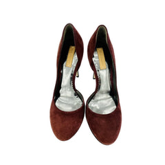 Reed Krakoff Burgundy Suede Leather Platform Pumps