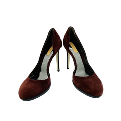 Reed Krakoff Burgundy Suede Leather Platform Pumps
