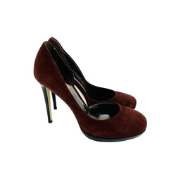 Reed Krakoff Burgundy Suede Leather Platform Pumps