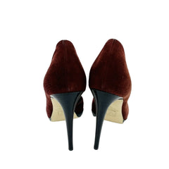 Reed Krakoff Burgundy Suede Leather Platform Pumps