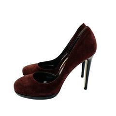 Reed Krakoff Burgundy Suede Leather Platform Pumps