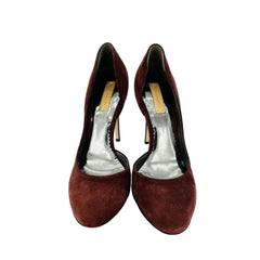 Reed Krakoff Burgundy Suede Leather Platform Pumps
