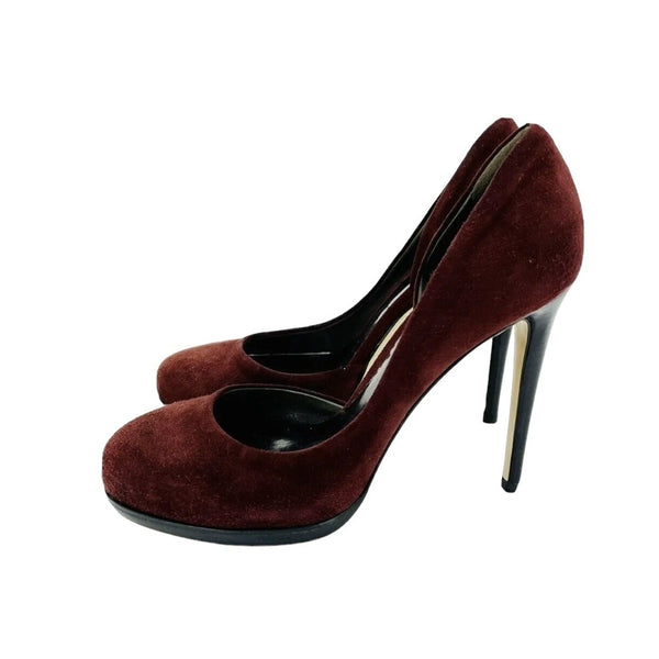 Reed Krakoff Burgundy Suede Leather Platform Pumps