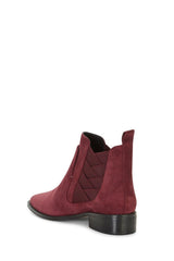 Rebecca Minkoff Jacy Burgundy Suede Leather Pointed Toe Ankle Boots