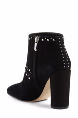 Sam Edelman Suede Leather Studded Black Heel Ankle Boots