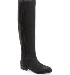 Sam Edelman Josephine Slouch Pull On Fringe Suede Leather Boots