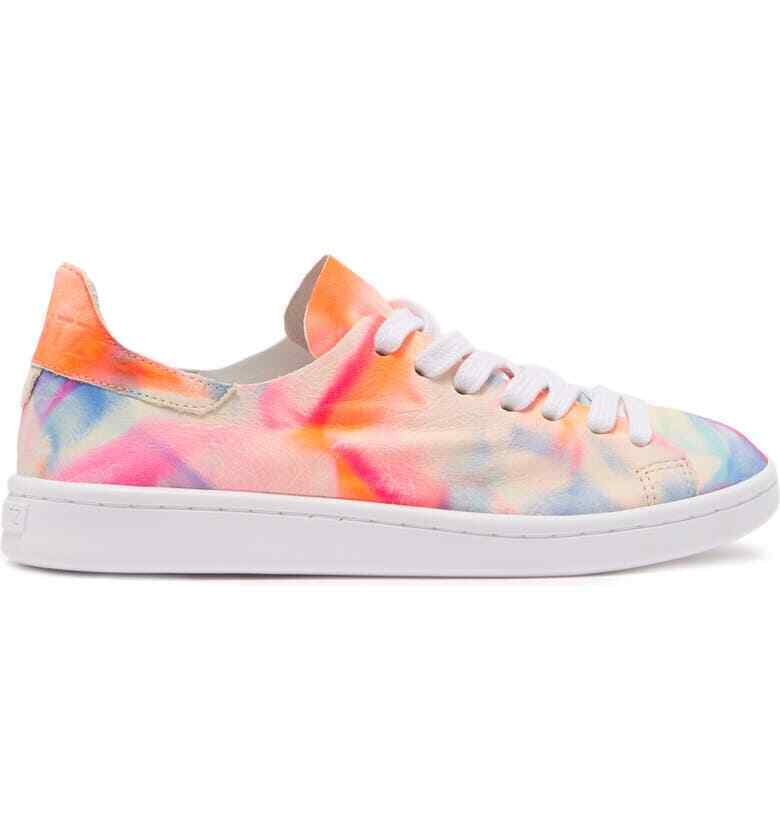 Schutz Tie Dye Neon Soft Suede Leather Sneakers