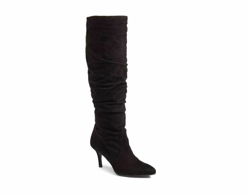 Stuart Weitzman Lafayette Knee High Black Suede Slouch Boots