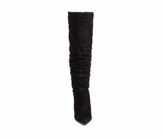Stuart Weitzman Lafayette Knee High Black Suede Slouch Boots