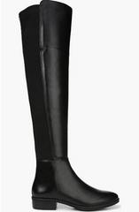 Sam Edelman Pam Black Leather Stretch Back Over the Knee Black Boots