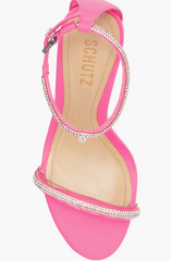 Schutz Fabienne Glam Crystal Embellished High Heel Sandals