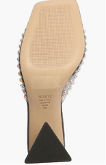 Schutz Black Crystal Clear Slip On Sandals