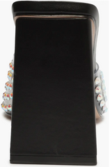 Schutz Black Crystal Clear Slip On Sandals