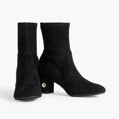 Stuart Weitzman Allshine Crystal-Embellished Suede Ankle Boots