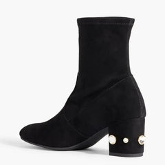 Stuart Weitzman Allshine Crystal-Embellished Suede Ankle Boots