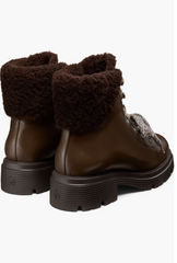 Stuart Weitzman Hudson Lite Genuine Shearling Lined Lace-Up Booties