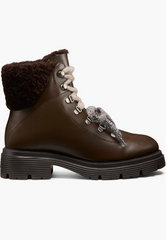 Stuart Weitzman Hudson Lite Genuine Shearling Lined Lace-Up Booties