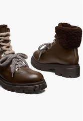 Stuart Weitzman Hudson Lite Genuine Shearling Lined Lace-Up Booties