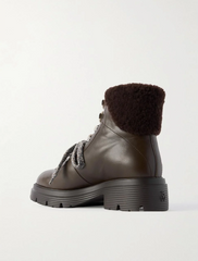 Stuart Weitzman Hudson Lite Genuine Shearling Lined Lace-Up Booties