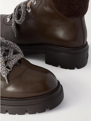Stuart Weitzman Hudson Lite Genuine Shearling Lined Lace-Up Booties