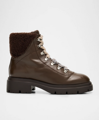 Stuart Weitzman Hudson Lite Genuine Shearling Lined Lace-Up Booties