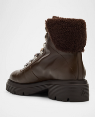 Stuart Weitzman Hudson Lite Genuine Shearling Lined Lace-Up Booties