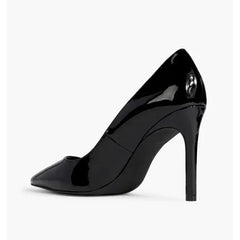 Stuart Weitzman Leigh 95 Pointed Toe Black Patent Leather Pumps