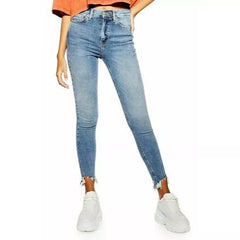 Topshop High Rise Stretch Chewed Hems Jamie Skinny Jeans