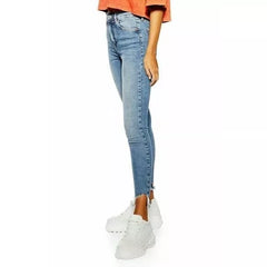 Topshop High Rise Stretch Chewed Hems Jamie Skinny Jeans