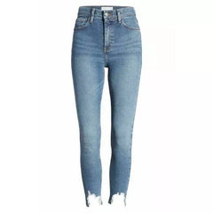 Topshop High Rise Stretch Chewed Hems Jamie Skinny Jeans