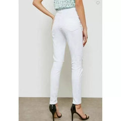 Topshop High Rise Ripped White Jamie Moto Skinny Jeans