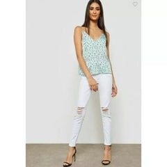 Topshop High Rise Ripped White Jamie Moto Skinny Jeans