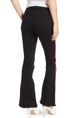 Topshop Jamie Moto High Waisted Side Stripe Flare Jeans