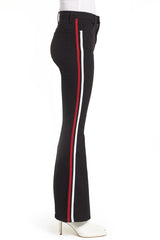 Topshop Jamie Moto High Waisted Side Stripe Flare Jeans