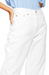 Topshop White Denim High Rise Straight Leg Retro Dad Jeans